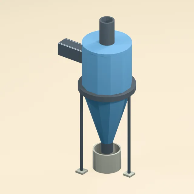 cyclone_dust_separator_open_inlet_funnel_exhaust_collection_bin
