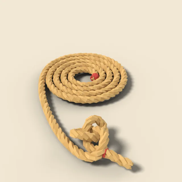 Coil of rope with knot