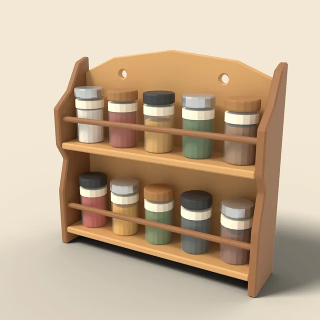 Wall spice rack with jars