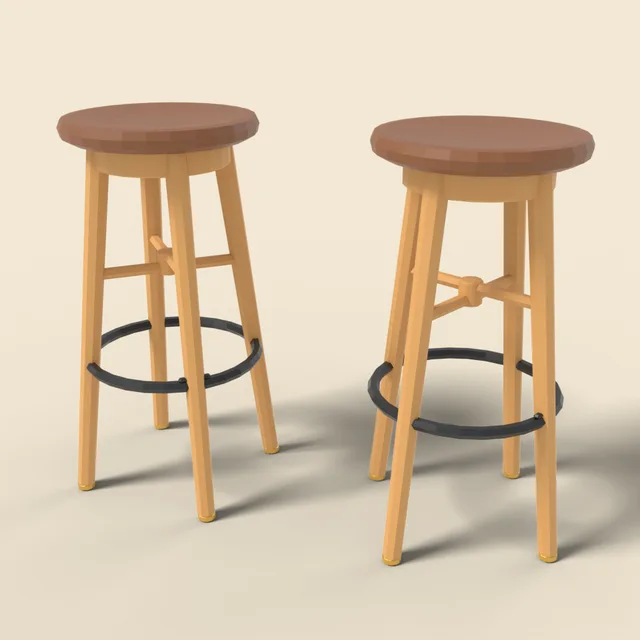 Pair of wooden bar stools