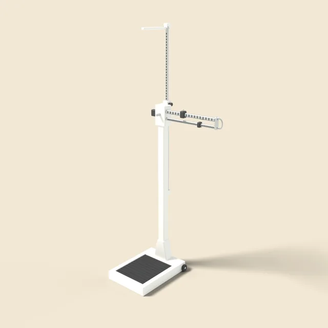 Physician scale with height rod