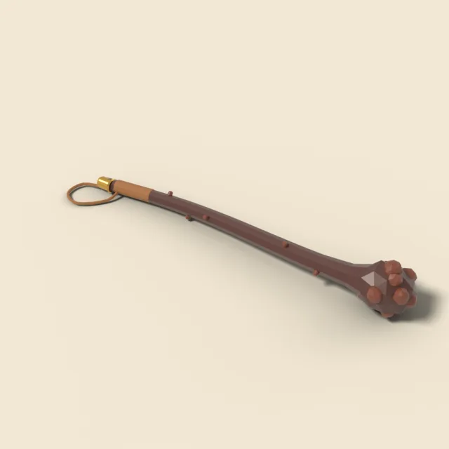 Knobbed wooden shillelagh club