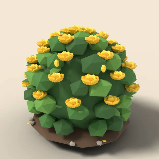 Yellow rose bush in bloom
