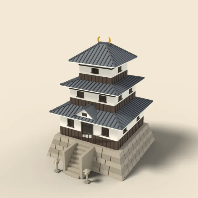 Small three-tier castle keep