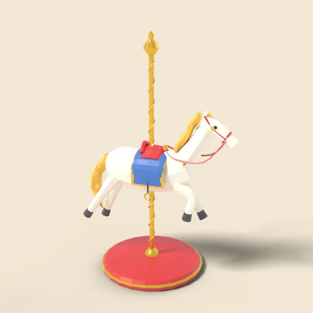 Carousel horse on pole