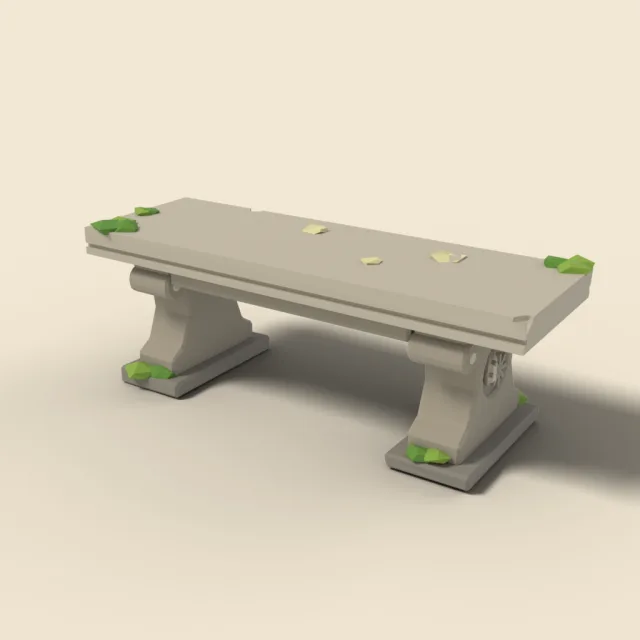 Stone garden bench