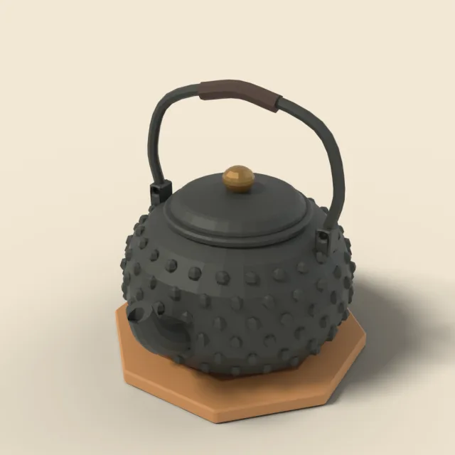 Japanese teapot in cast iron