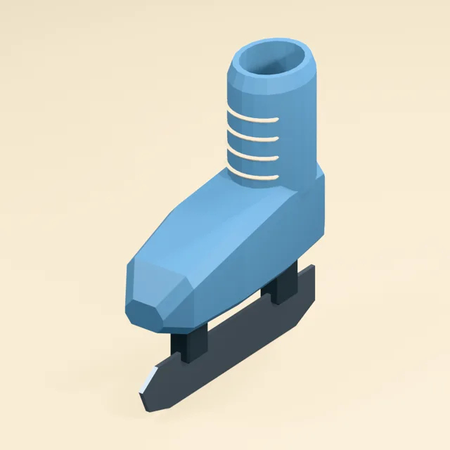 Hollow-cuff ice skate