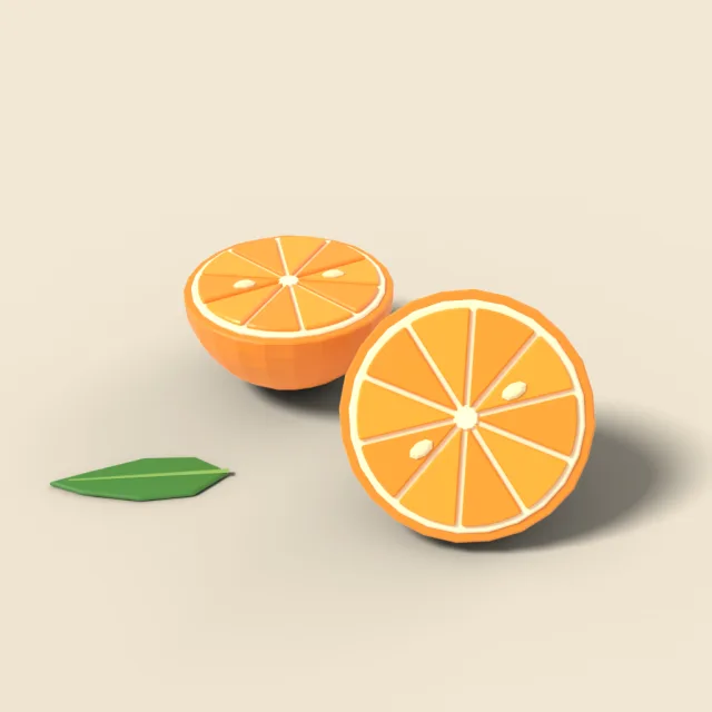 Orange cut in half