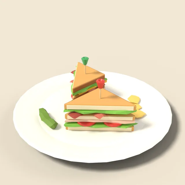 Club sandwich on plate