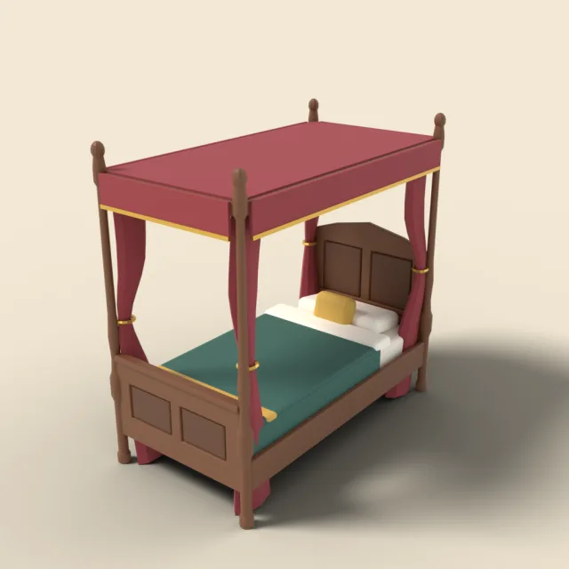 Four-poster single bed