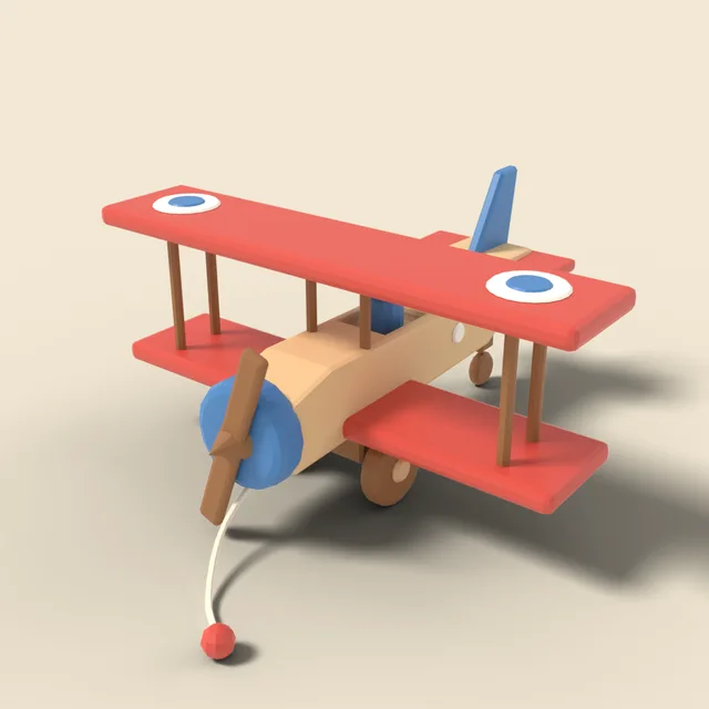 Wooden toy airplane