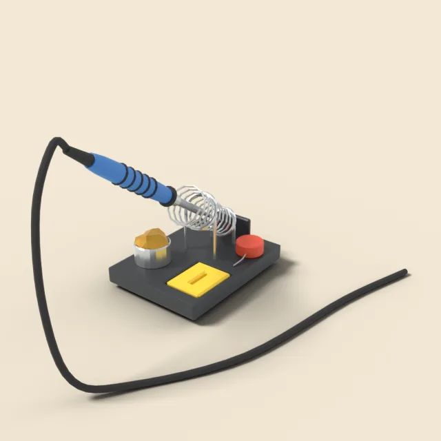 Soldering iron in stand