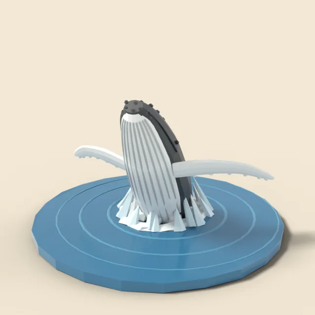 Breaching humpback whale