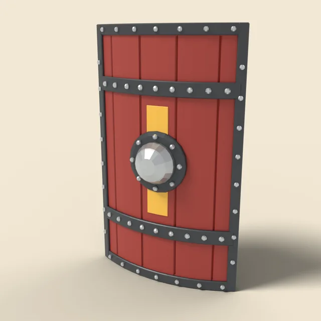 Tower shield with iron studs