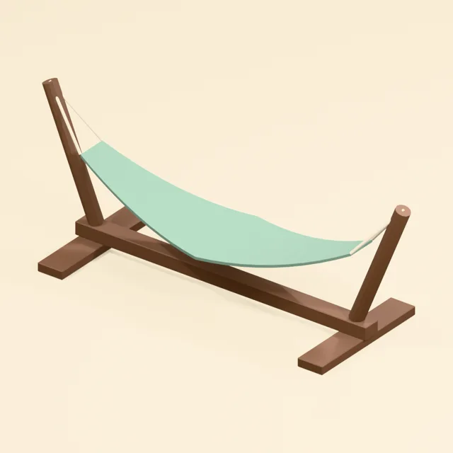 freestanding_hammock_suspended_curved_cloth_cradle