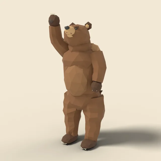 Standing brown bear on hind legs