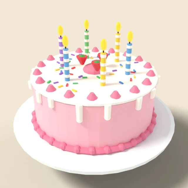 Birthday cake with candles