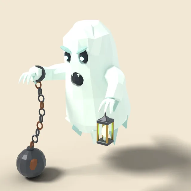Floating ghost with chain