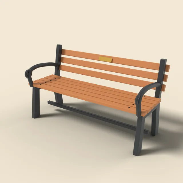 Park bench with cast iron sides