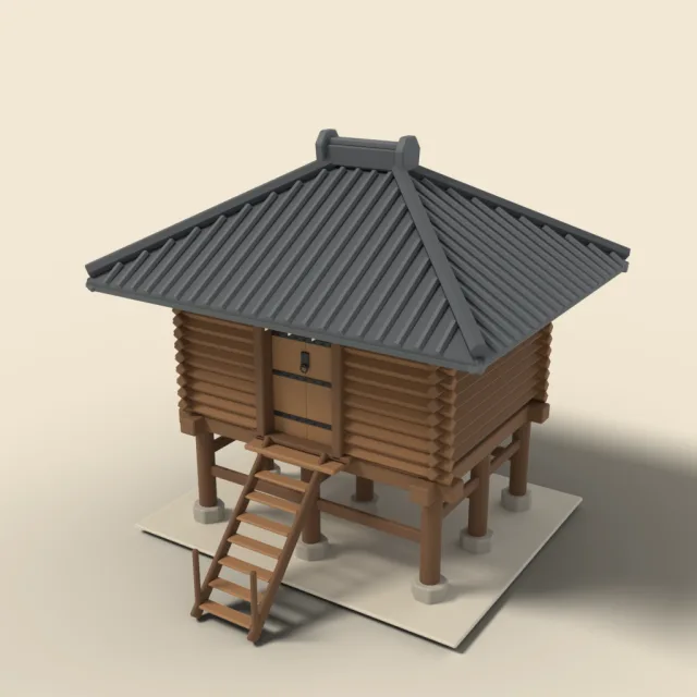 Temple storehouse on raised floor