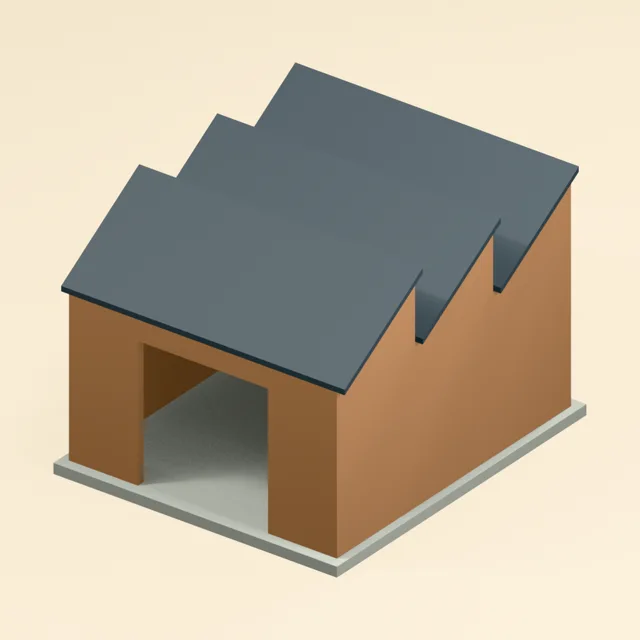 sawtooth_roof_workshop_three_shed_roofs_open_louver_clerestories