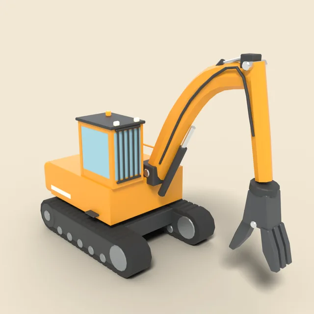 Demolition excavator with crusher