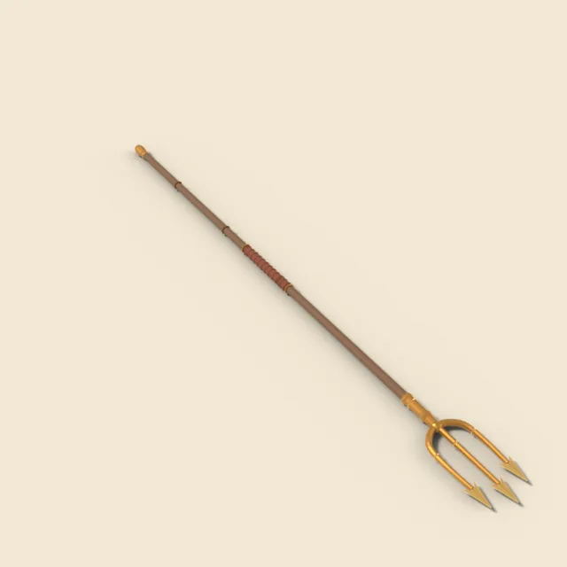 Bronze gladiator trident with long shaft