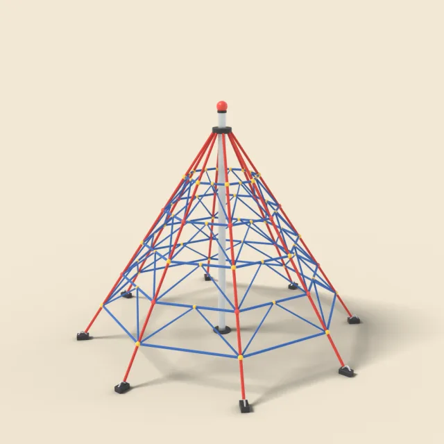 Rope pyramid climbing net