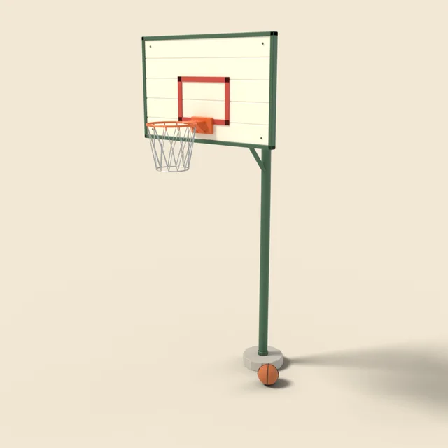 Vintage basketball hoop on pole