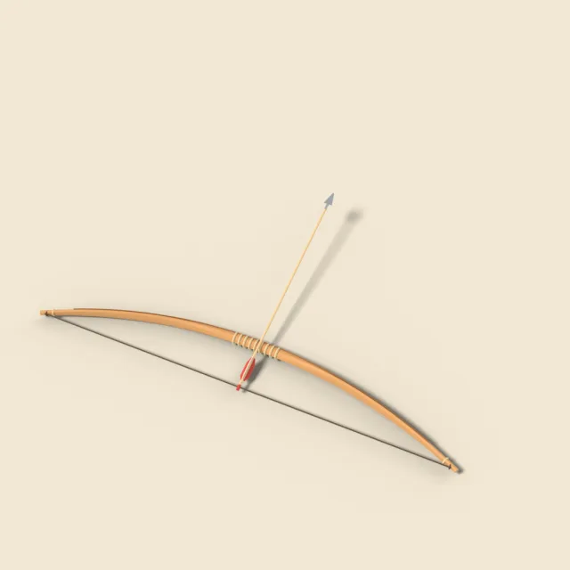 Simple wooden hunting bow