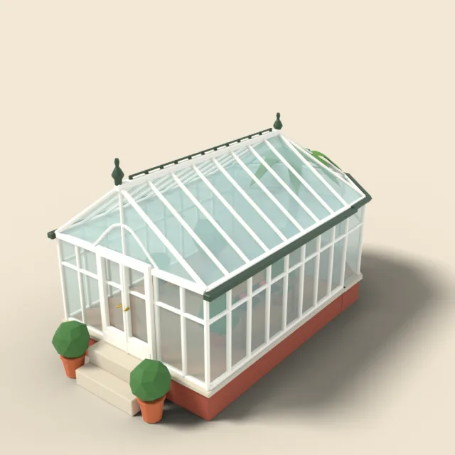 Greenhouse glass conservatory
