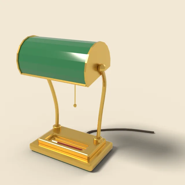 Banker desk lamp with green shade