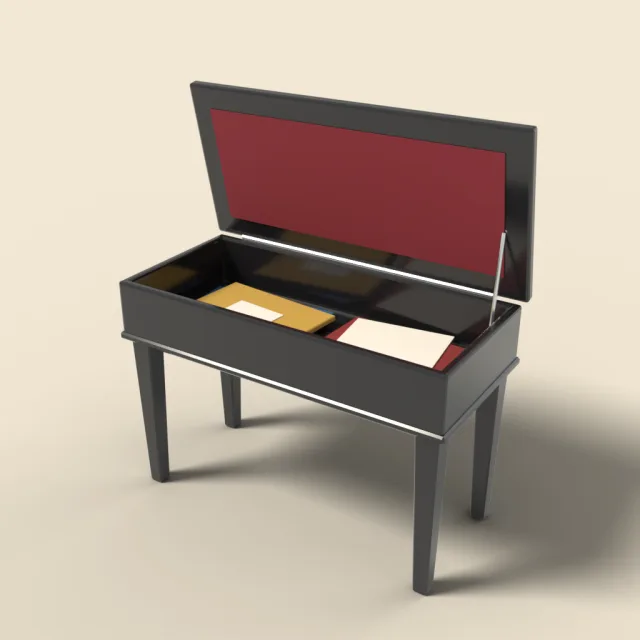 Piano bench with lift top