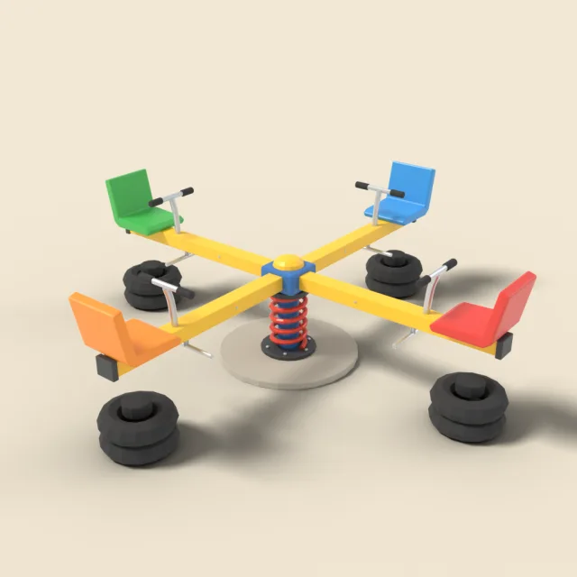 Four-seat seesaw cross
