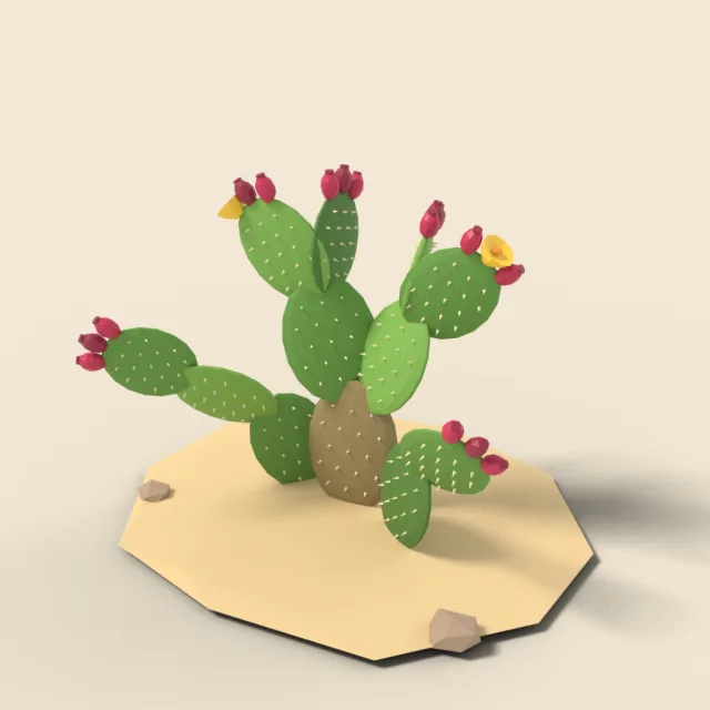 Prickly pear cactus with pads
