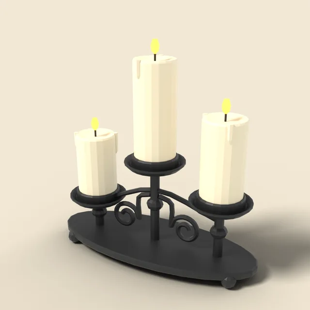 Candle holder with three candles