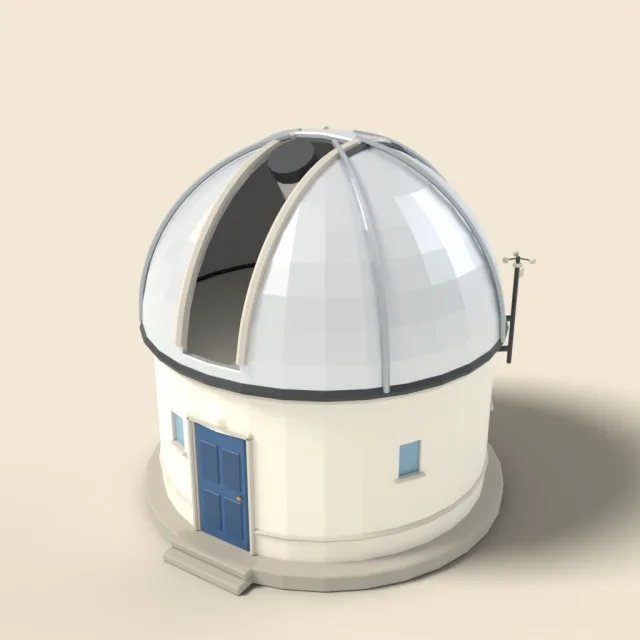 Observatory dome with open slit
