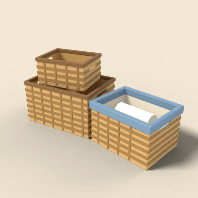 Wicker storage basket set