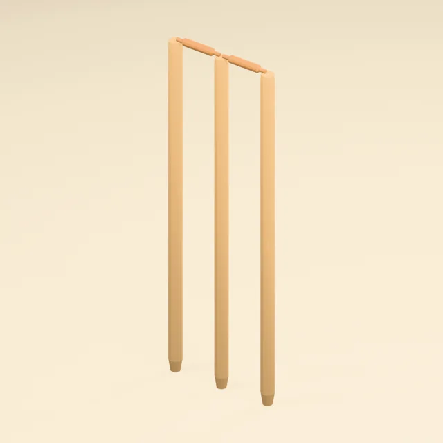 Cricket wicket with three stumps and seated bails