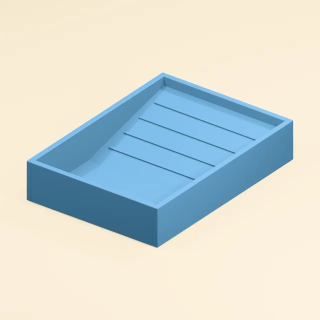 Ramped paint roller tray
