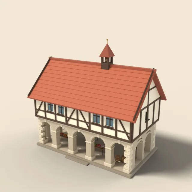 Market hall on open arches