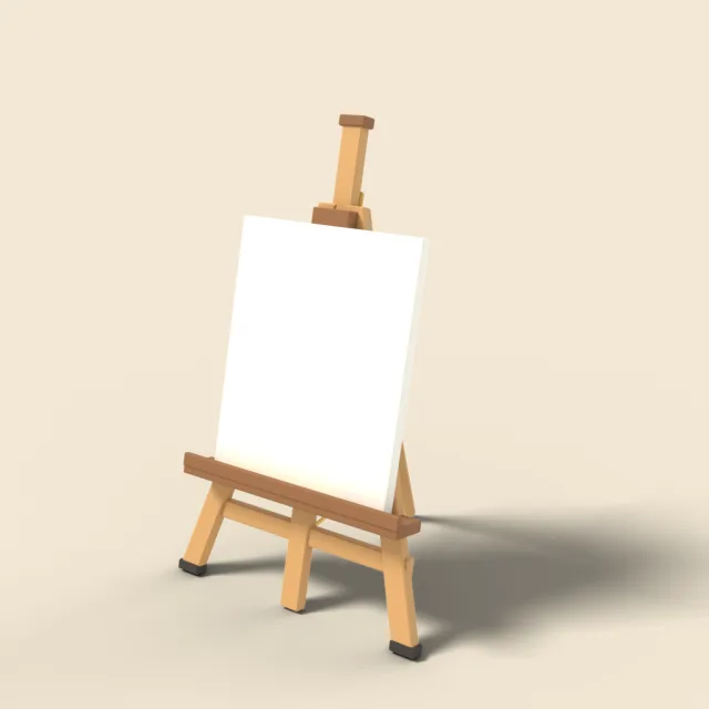Small easel with blank canvas