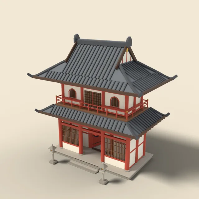 Temple two-storey entrance gate