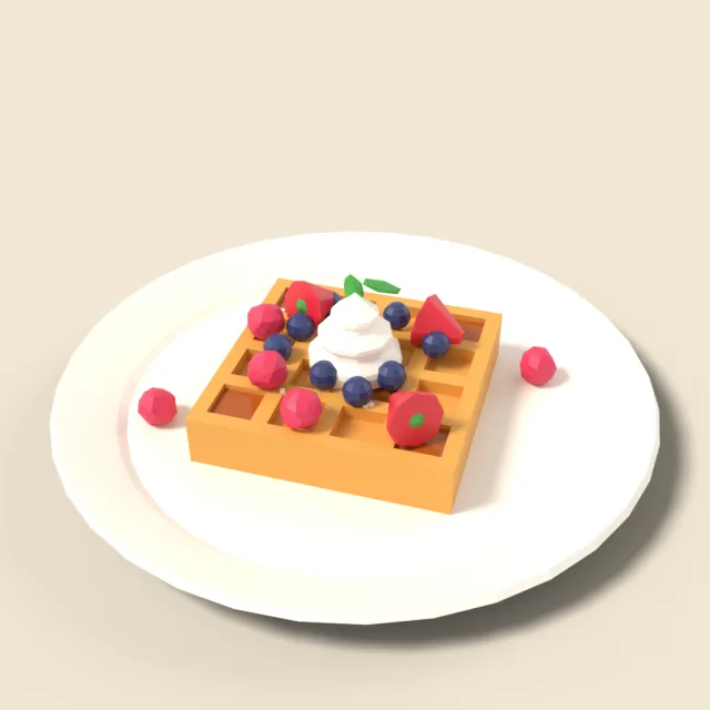 Waffle with berries