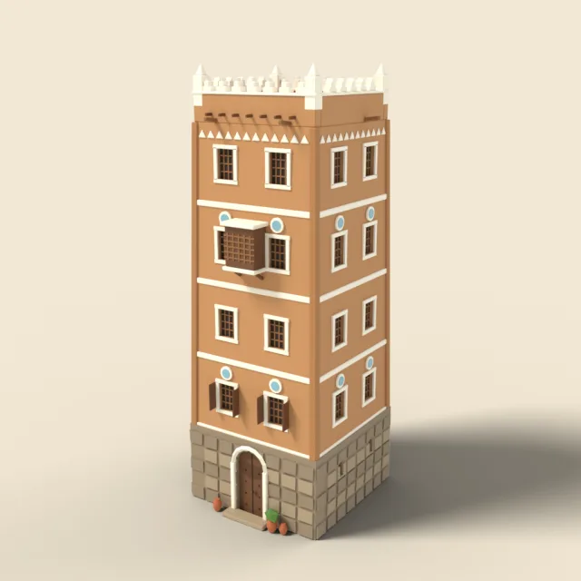 Arabian mud-brick tower house