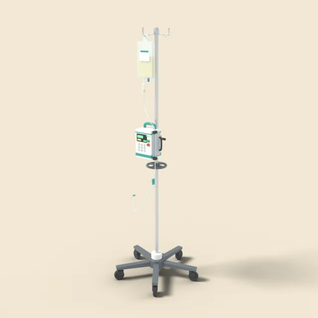 IV pole with infusion pump